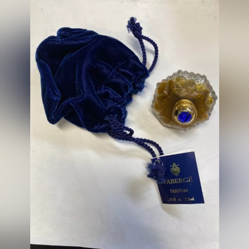 Feberge Classic Parfum .25 fl oz Blue Jewel & Velvet Pouch
